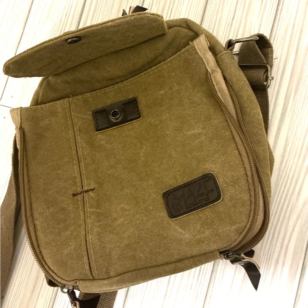Men’s Crossbody Hiking/ Camping Bag with Adjustable Strap and Vintage Appeal